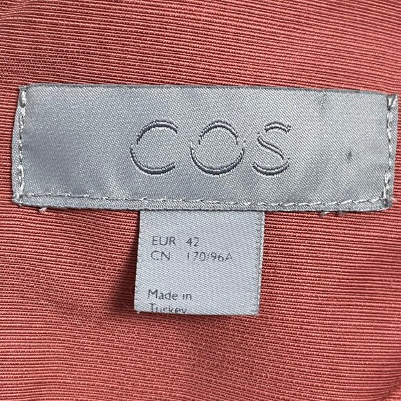 COS Dress Terracotta Brown Tunic Puff Sleeve Oversized Fit Women US Medium EU 42 - Picture 9 of 13